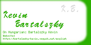 kevin bartalszky business card